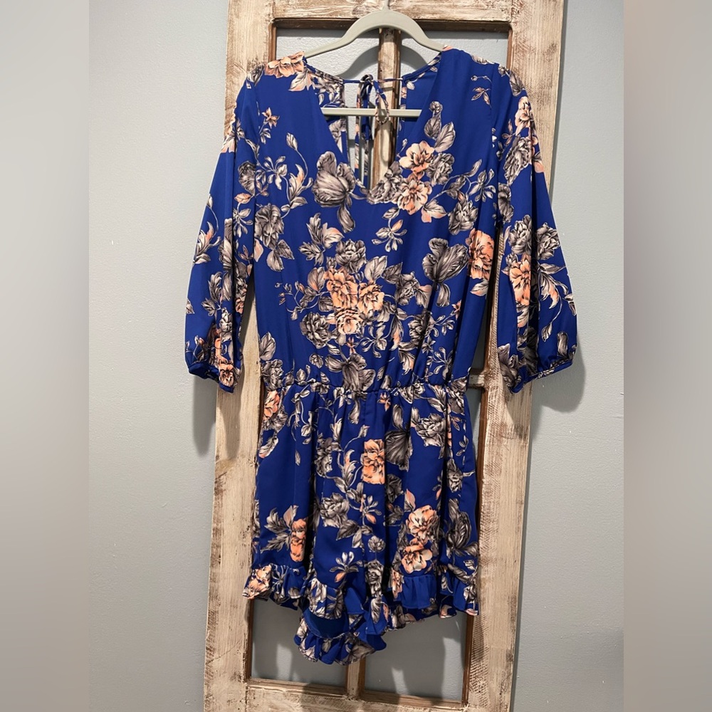 Caramela Floral Ruffle Bottom Shorts Romper